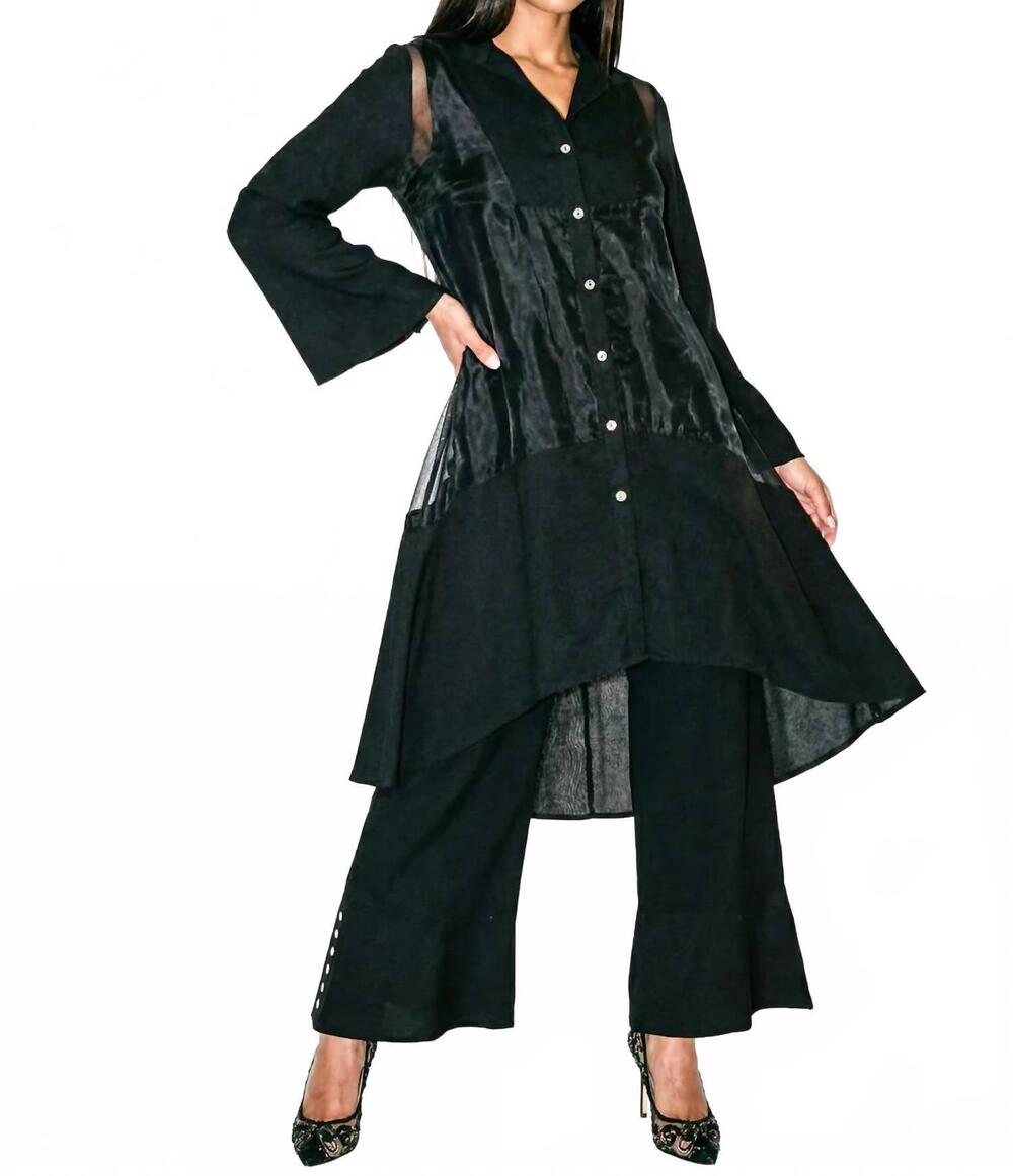 NEW LISA RENE jacket, cami & pant set in black